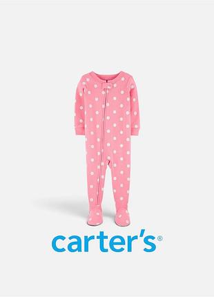 Чоловічок для дівчинки carter's трикотажний рожевий у горох 18-24 місяці