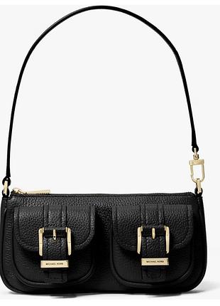 Жіноча шкіряна сумка-багет michael kors чорна