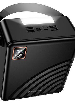 Повербанк borofone bj85 100000 mah 22.5w pd20w qc 3.0, зовнішній акумулятор із дисплеєм і ліхтариком чорний