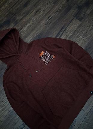 Худі pull&bear оверсайз коричневе з вишивкою 4