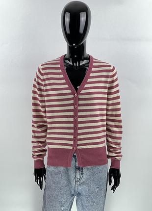 Вінтажний кашеміровий кардиган в смужку люкс класу 100% pure cashmere