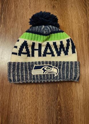 Зимова шапка new era nfl seattle seahawks з помпоном (оригінал)