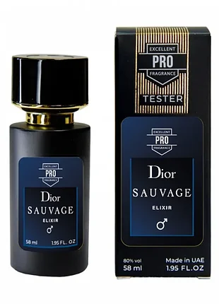 Мужской парфюм dior sauvage elixir тестер pro 58 мл - насыщенный пряный древесный аромат (22650)