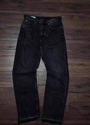 Джинси zara графітові прямого крою eur 38