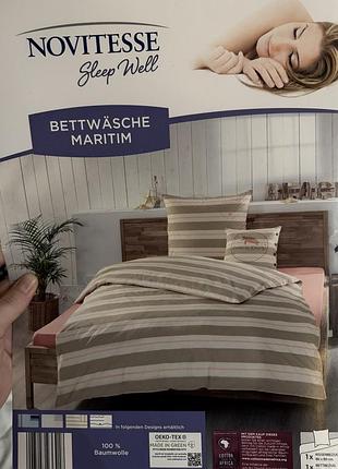 Постільний комплект novitesse sleep well 155x220 см бавовна у смужку