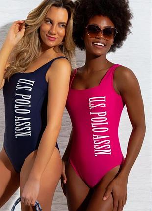 U.s. polo assn. розовый слитный купальник