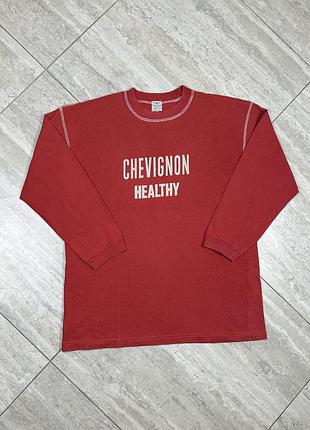 Vintage chevignon 90s crew neck sweatshirt long sleeve size l кофта лонгслів