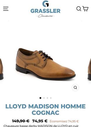 Lloyd madison homme cognac кожаные туфли