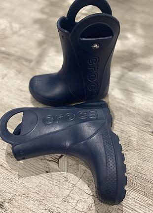 Дитячі гумові чоботи crocs сині 3