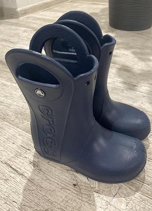 Дитячі гумові чоботи crocs сині
