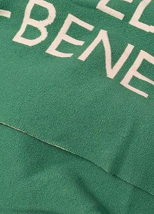 Шарф жіночий benetton широкий довгий вовняний зелений