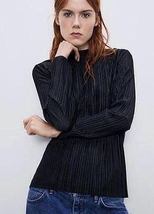 Плісирована блуза з горлом zara 2