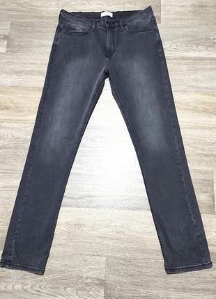 Мужские серые джинсы m&s , размер 34/33 slim fit .