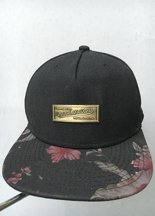 Кепка бейсболка снепбек mitchell & ness snapback вовняна чорна оригінал