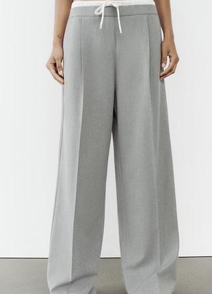 Сірі штани палаццо zara