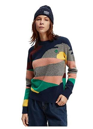 Жіночий жакардовий светр від бренду scotch & soda