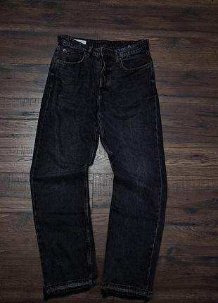 Мужские джинсы zara straight fit (eur 38 / Ausa 30) черные / графитовые
