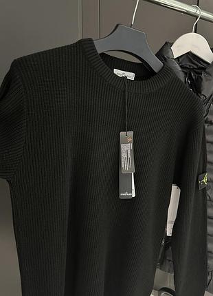 Светр чоловічий stone island чорний в'язаний
