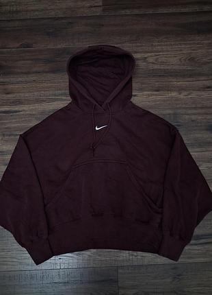 Бордове оверсайз худі nike sportswear phoenix fleece оригінал