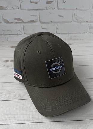 Хлопковая бейсболка в цвете хаки volvo (люкс)