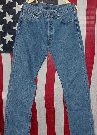 Джинси levi's 501 сині 34x34 прямі на ґудзиках