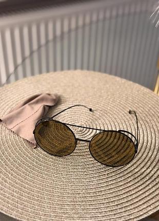 Сонцезахисні окуляри fendi 0285/s круглі металеві коричневі