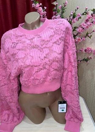 Укороченный свитер с объемными рукавами zara р. s