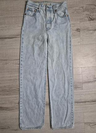 Джинси жіночі levi's premium ribcage straight ankle блакитні w25 l31