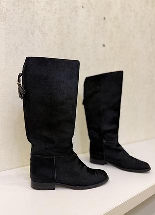Сапоги трубы armani чёрные