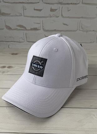 Белая хлопковая бейсболка volvo (люкс)