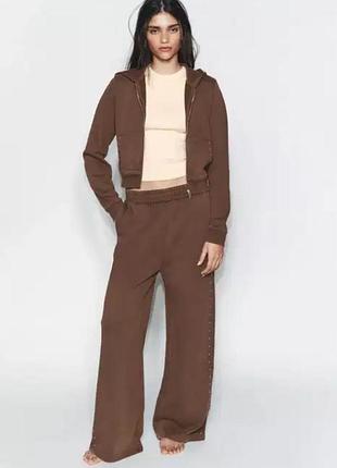 Спортивний костюм жіночий zara коричневий розмір m, повномірний