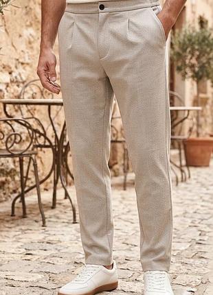 Мужские структурированные брюки next slim fit р. xl