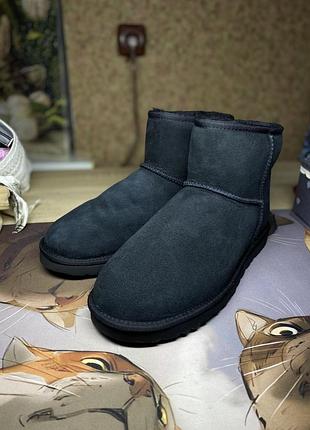 Уггі ugg classic mini чорні 42 розмір 27 см замша овчина
