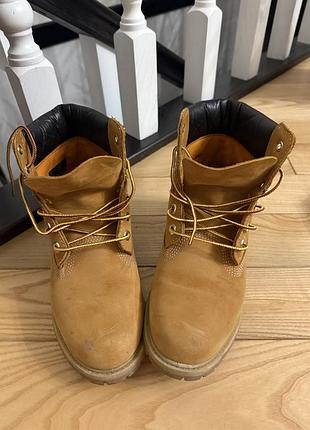 Черевики timberland нубукові жовто-коричневі на шнурівці