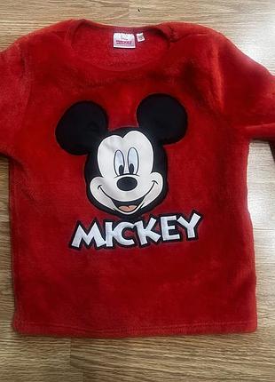 Теплая флисовая кофта с микки маусом disney на 5-6 лет (рост 110-116)