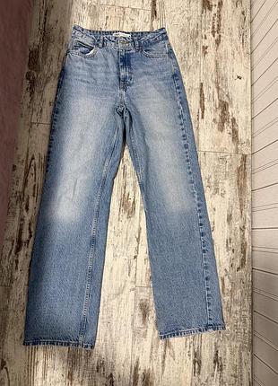 Джинси жіночі zara прямі блакитні 33/48/106 см