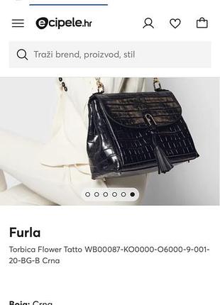 Жіноча сумка furla flower tatto зі шкіри чорна