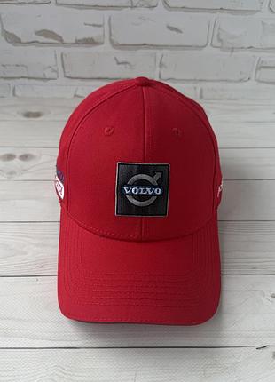 Красная хлопковая бейсболка volvo (люкс) 2