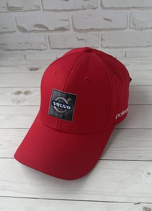Красная хлопковая бейсболка volvo (люкс) 3