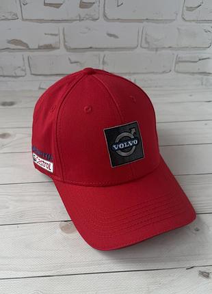 Красная хлопковая бейсболка volvo (люкс)