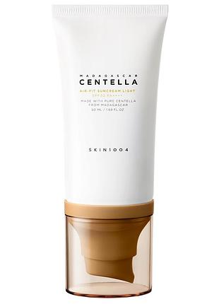 Сонцезахисний крем skin1004 madagascar centella air- fit suncream light spt30 pat+++, 50ml