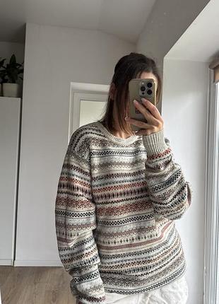 Светр чоловічий lacoste fair isle knit вінтажний розмір 6 (xl)