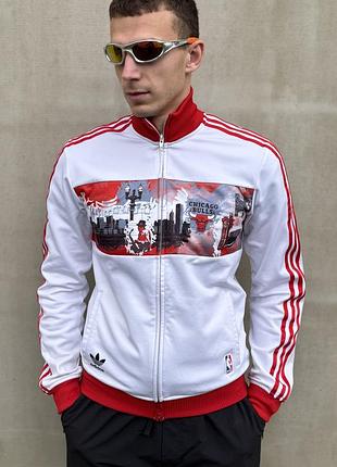 Олімпійка зіп кофта adidas originals x nba chicago bulls вінтаж оригінал s