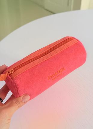 Косметичка жіноча chanel рожева текстильна