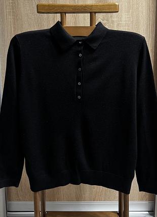 Светр h&m basic чорний в'язаний поло