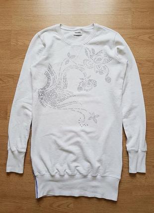 Світшот-туніка жіночий diesel білий з принтом