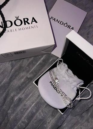 Браслет pandora жіночий срібний ланцюговий