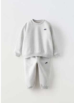 Спортивний костюм zara сірий світшот+штани