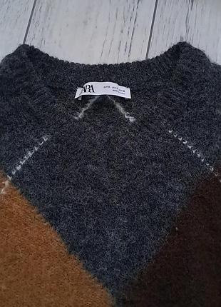 Oversize пуловер в ромби zara 3
