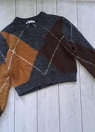 Oversize пуловер в ромби zara 2